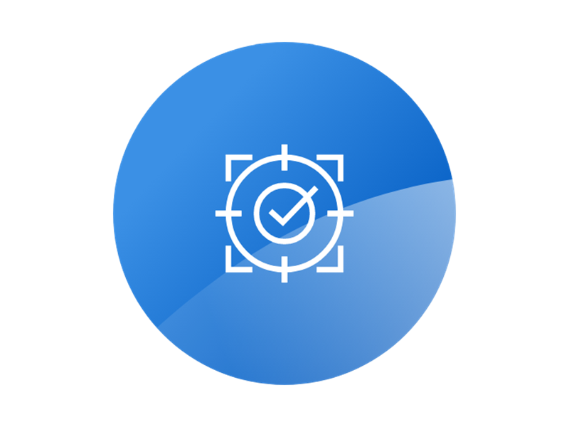 Blue gradiant circle with Common Sense icon inside