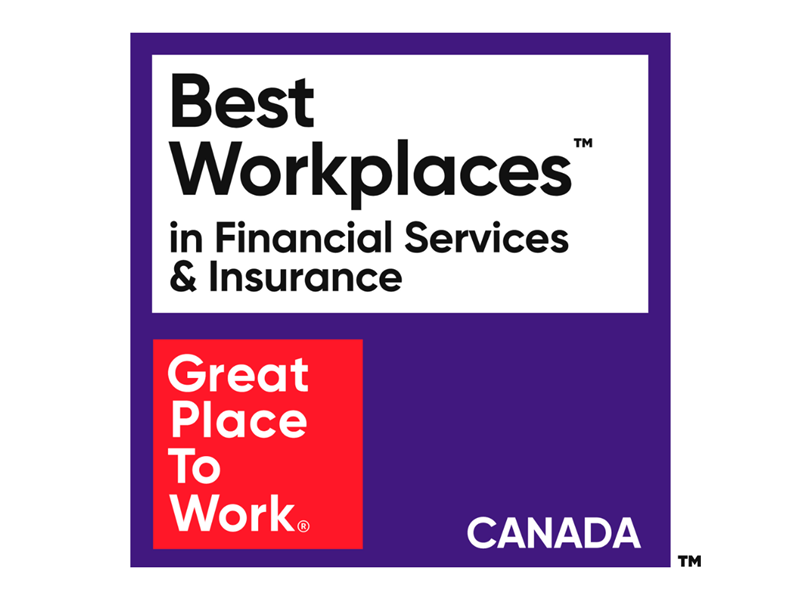 Great Place to Work Best Workplaces in Financial Services & Insurance Canada Logo
