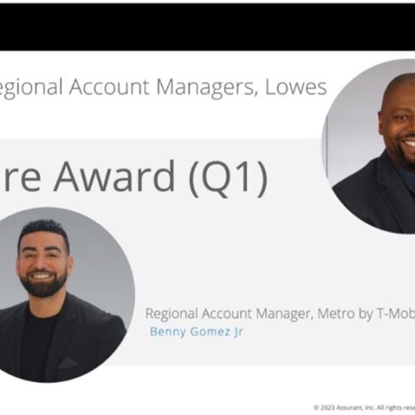 Assurant Employee, Benny Gomez, being recognized for being Lead Regional Account Manager