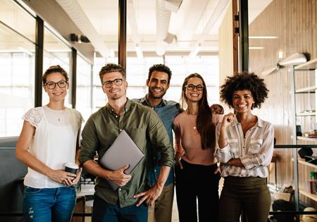 Group Of Diverse Employees Smiling