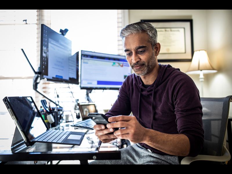 Man Working In Home Office