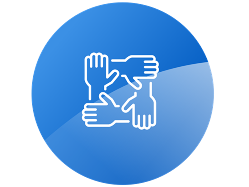 DEI icon on blue background