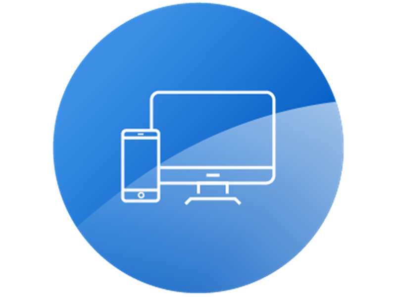 Recruiter contact icon on blue background