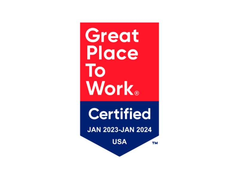 Badge for Great Place to Work Certification USA 2023-2024